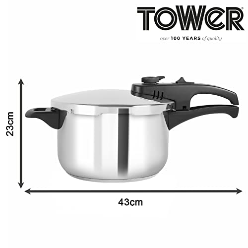 - Tower T80245 Stainless Steel Pressure Cooker | Steamer Basket | 3 Litre -