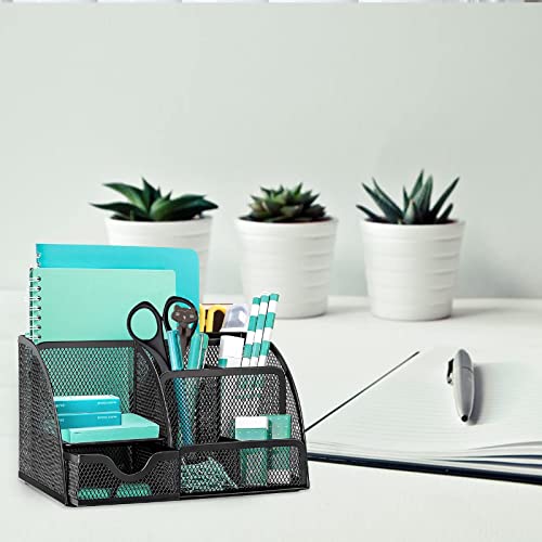 - OKPOW Mesh Desk Organiser | Multi-Use Desk Tidy | Pen Holder -