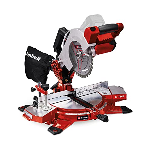 - Einhell Power X-Change 18V Mitre Saw | 3000 RPM Circular Saw With Work Table | LED | Dust Collection | 45° Mitre, +/-47° Bevel | TE-MS 18/210 Li Solo | (Battery Not Included) -