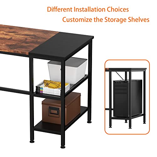 - HOMIDEC Office Desk | Computer Desk With Bookshelf | 100 x 50 x 75 cm Study Writing PC Desk -