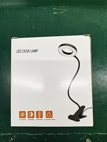 - Woputne Desk Lamp Clip Light, 10 Dimmable Brightness 3 Light Modes Reading Light