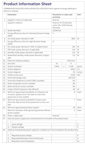 - Hisense 65 Inch UHD Smart TV 65E6KTUK  | Dolby Vision | Pixel Tuning | Voice Remote | Share to TV |  Youtube | Freeview Play | Netflix | Disney -