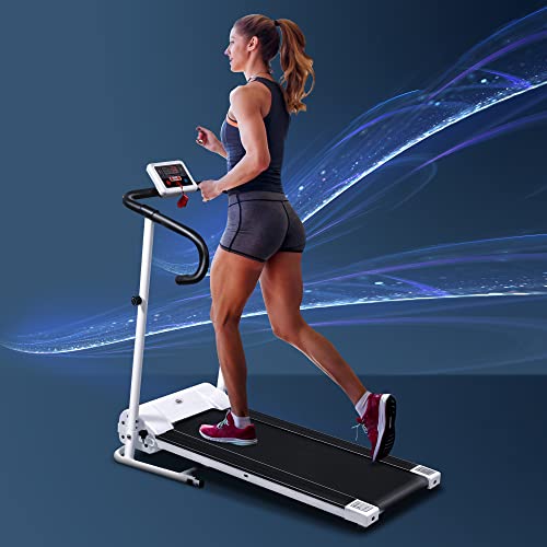 - HOMCOM 1.25HP Motorised Electric Treadmill | 10km/h Folding Running Machine | Gym Fitness Exercise with LCD Monitor -