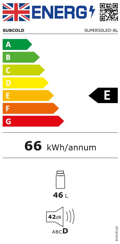- Subcold Super50 LED | Mini Fridge Black | 50L Beer, Wine & Drinks Fridge -