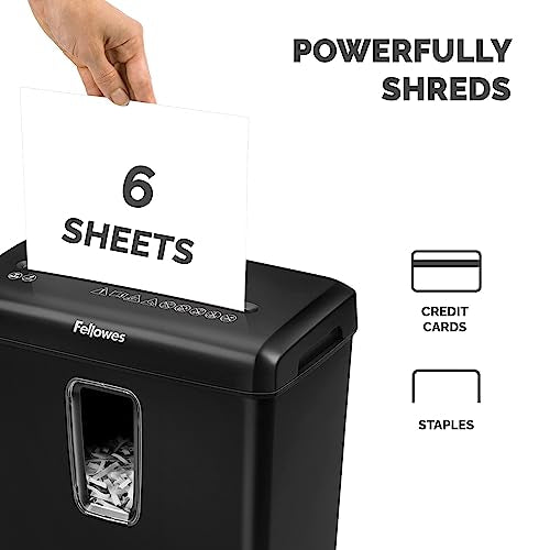 - Fellowes Paper Shredder for Home Use | 6 Sheet Cross Cut Paper Shredder -