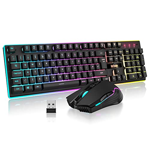 - RedThunder K10 Wireless Gaming Keyboard and Mouse Combo | LED Backlit Rechargeable -