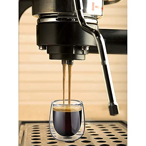 - Glastal Double Walled Espresso Coffee Glass | Glasses for Tea Dessert 100ml (4oz) Set of 2 -