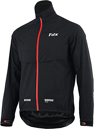 - FDX Men’s Waterproof Cycling Jacket | Windproof Hi Viz biking top -