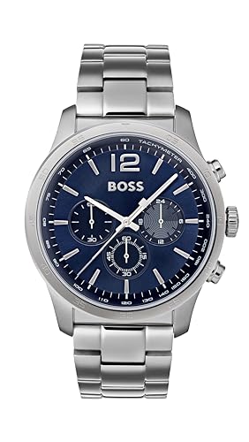 BOSS Chronograph Quartz Watch for Men with Silver Stainless Steel Bracelet - 1513527