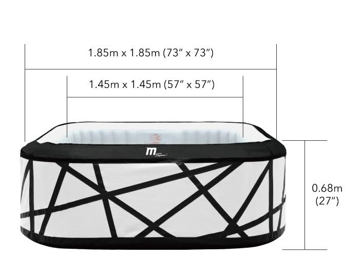 - MSpa Inflatable Hot Tub | Luxury Soho Premium Series | Bubble Portable | 6 Person Square Spa -