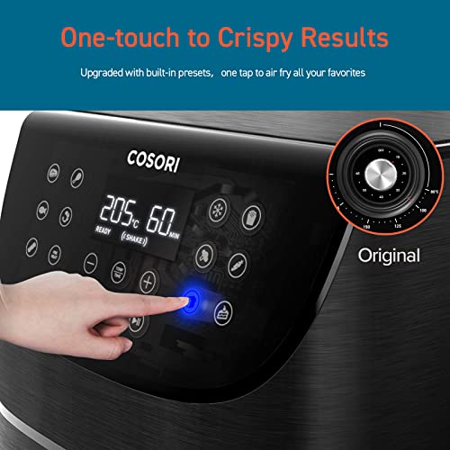 COSORI Air Fryer 5.5L Capacity,Oil Free, Energy and Time Saver with 11 Presets with 100 Recipes Cookbook, Non-Stick, Dishwasher Safe Basket,1700-Watt, CP158-AF, Black