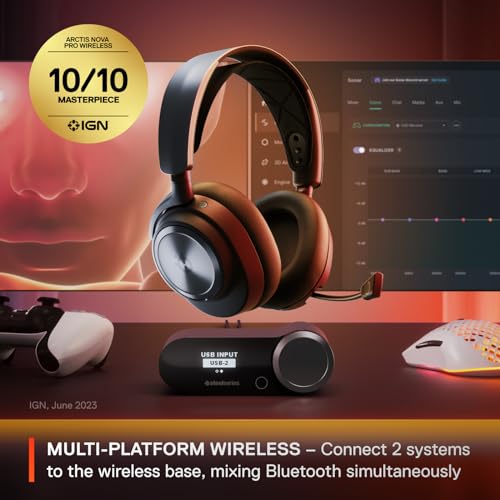 - SteelSeries | Arctis Nova Pro Wireless Multi-System Gaming Headset |  Active Noise Cancellation | ClearCast Gen 2 Mic - PC, PS5, PS4, Switch, Mobile -