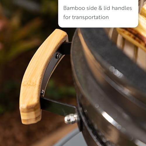 - Fire Mountain 15" Mini Ceramic BBQ Kamado Grill | Egg BBQ, Fitted Cover, Portable Charcoal BBQ Grill -