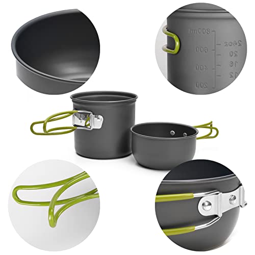 - Odoland Camping Cookware Kit | Outdoor Cooking Set | Non Stick -
