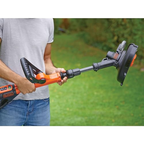 BLACK+DECKER String Grass Trimmer, 18V, Cordless, 28cm Cutting Width, Automatic Single Line Feed, 2.0Ah Battery Included, STC1820PC-GB