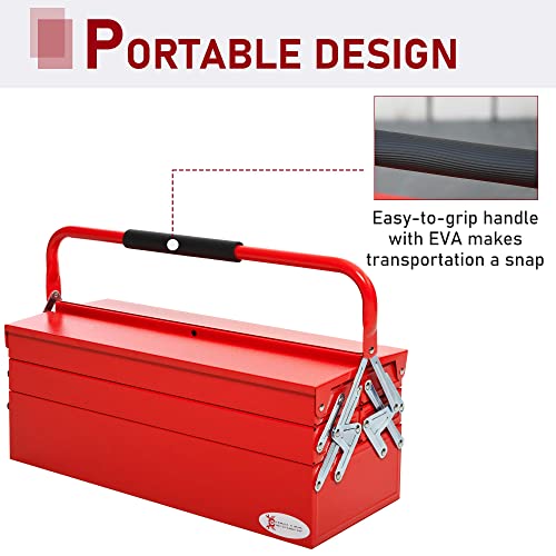 - DURHAND Metal Tool Box | 3 Tier | 5 Tray | Professional Portable Storage Cabinet -