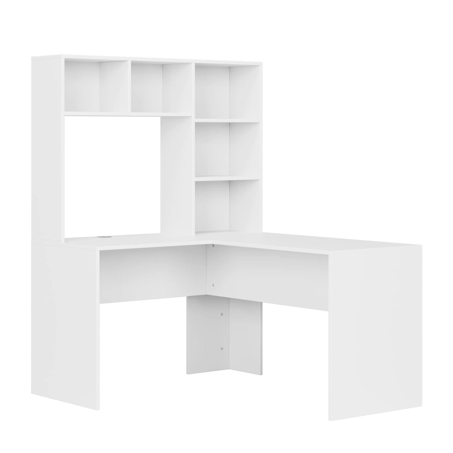 - FirFurd L-Shaped Computer Desk | Computer Workstation With Storage Shelves -