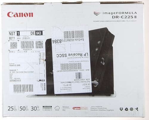 Canon DR-C225 II document scanner A4 small footprint home scanning with scan to excel and word software
