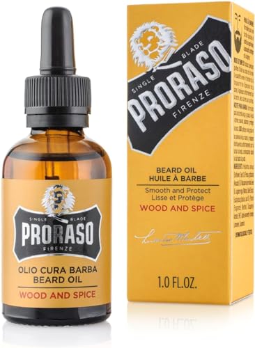- Proraso Beard Oil | Wood and Spice | 30ml | Scented Beard Softener For Men -