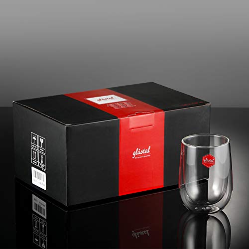 - Glastal 6x350ml Double Walled Coffee Glasses Mugs | Cappuccino Latte Macchiato Glasses Cups -