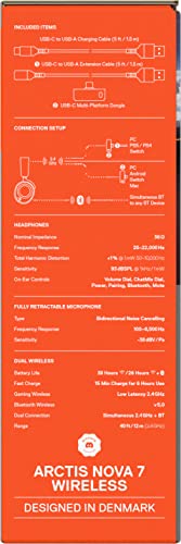 - SteelSeries | Arctis Nova 7 | Wireless Multi-Platform Gaming Headset | Dual Wireless 2.4GHz & Bluetooth | PC, PS5, Switch, Mobile -