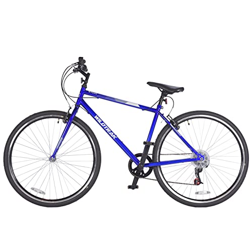 - Wildtrak - Steel Trekking Bike, Adult, 700C, 6 Speed - Blue