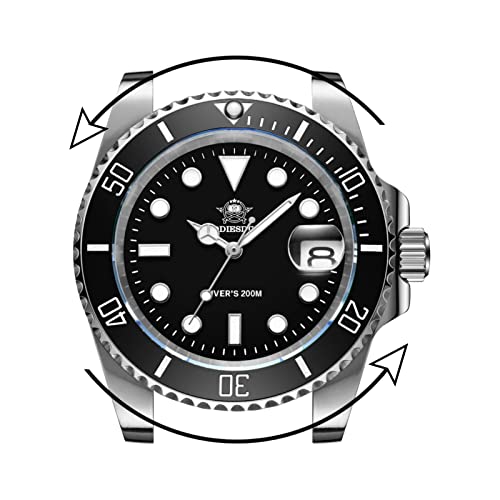 ADDIESDIVE Quartz Watches for Men Diver 200M Steel Watch with Waterproof Rubber Strap Waffle