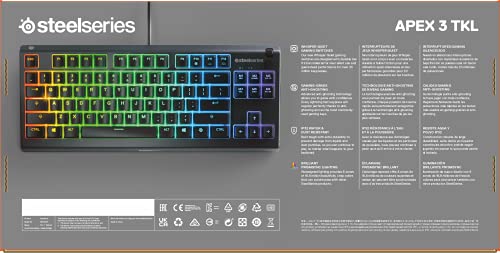 - SteelSeries Apex 3 TKL | RGB Gaming Keyboard | Tenkeyless Compact Esports Form -