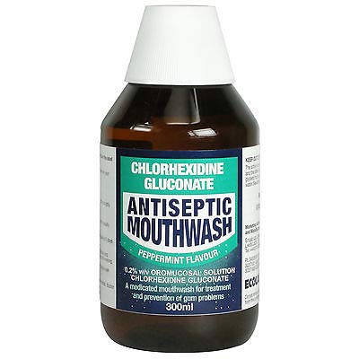 - Ecolab Chlorhexidine Antiseptic Mouthwash | Peppermint Flavour | 300ml -