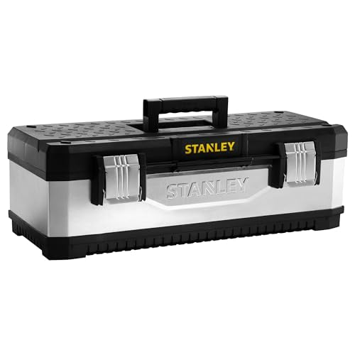 - STANLEY Galvanised Toolbox Chest | Heavy Duty Metal Hinge | Portable Tote Tray -
