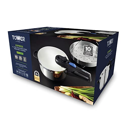 - Tower T920004S4L Express Pressure Cooker | Bakelite Handle | Secure Locking Lid -