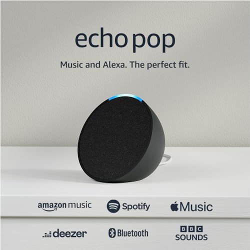 - Echo Pop | Full sound compact Wi-Fi and Bluetooth smart speaker with Alexa | Charcoal -