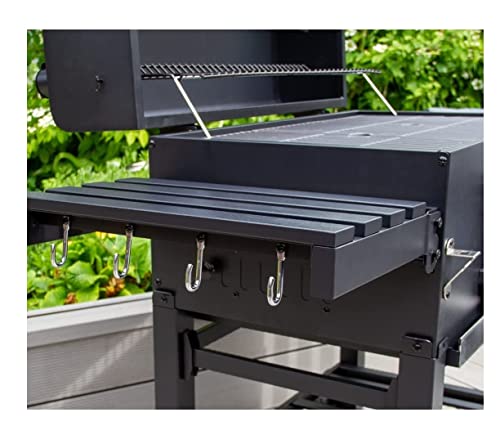 CosmoGrill Outdoor XXL Smoker Barbecue Charcoal Portable BBQ with Lid Cover, Adjustable Grill and Built-in Temperature Gauge, for Home Garden Party Cooking