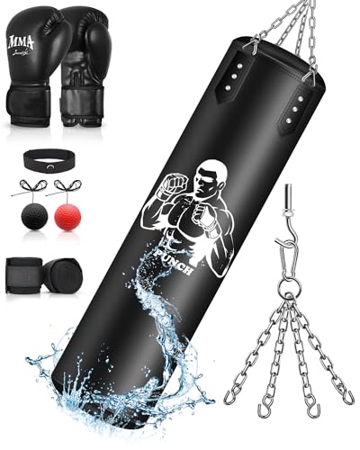 - Punch Bag Hanging Set, Boxing Bag with A Full Range of Accessories | Kickboxing Fitness & Boxing -
