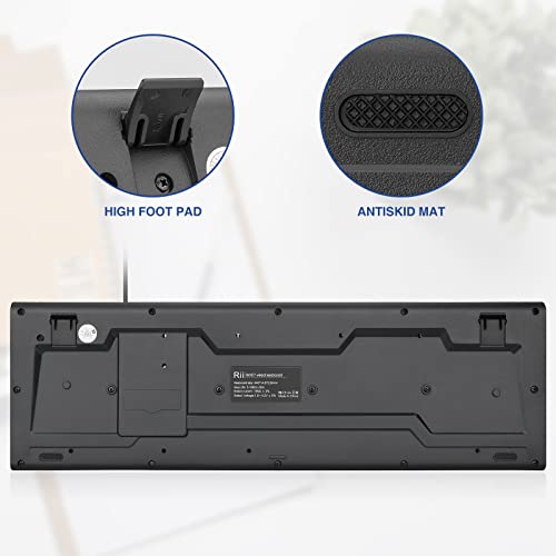 - Rii USB Wired Keyboard | Full Size Office Keyboard Compatible with Mac PC Tablet Windows & Android -