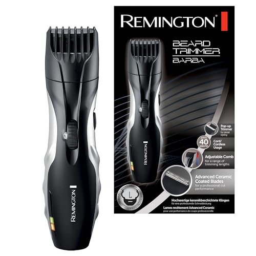 - Remington Barba Beard Trimmer | Advanced Ceramic Blades | 9 Length Settings | 40-Minute Runtime -
