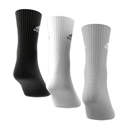adidas Men's Cush Crw 3pp Socks, Multicolore (Black/Grey/White), L UK