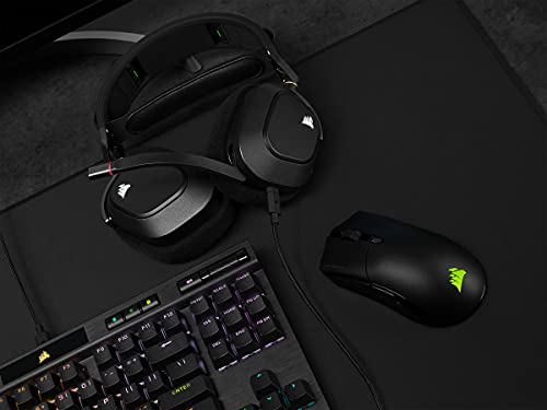 CORSAIR HS80 RGB Over Ear WIRELESS Multiplatform Gaming Headset – Dolby Atmos – Omni-Directional Microphone – iCUE Compatible – PC, Mac, PS5, PS4 – Carbon