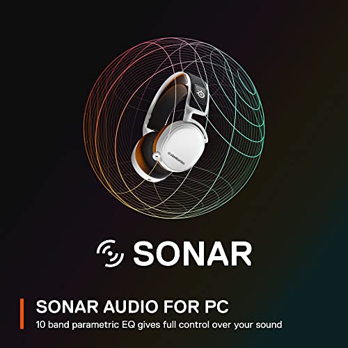 - SteelSeries Arctis 7+ Wireless Gaming Headset | Lossless 2.4 GHz | Sonar 7.1 Virtual Surround Sound | 30 Hour Battery Life | PC, PS5, PS4, Mac, Android and Switch | White -