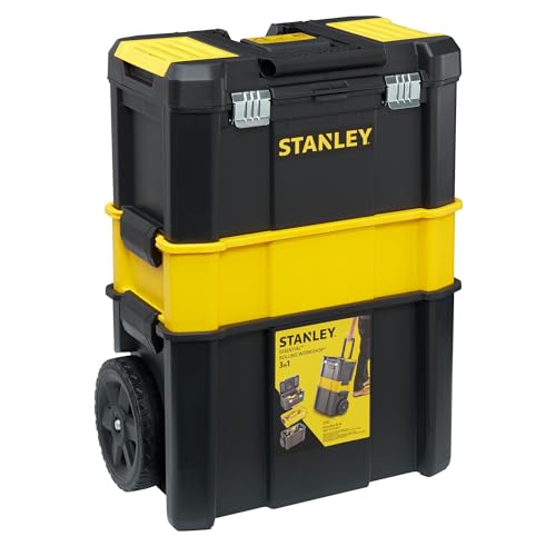 - STANLEY Essential Rolling Workshop Toolbox | 3 Tier | Stackable Units | STST1-80151 -