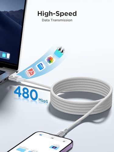 Aioneus iPhone Charger Cable 2M, MFi Certified Lightning Cable Fast Charging iPhone Cable Lead Nylon Lightning to USB Cable for iPhone 14 13 12 11 Pro Max XS XR X 8 7 6 Plus 5 SE