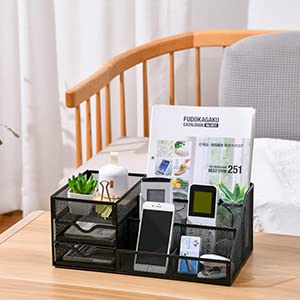 - Marbrasse Mesh Desk Organizer with Drawers | Multifunctional Desk Organizers and Accessories with 6 compartments -