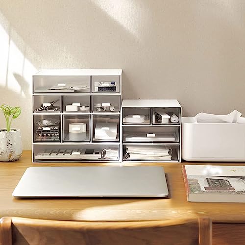 - VADUDA Stackable Desktop Storage - 6 Drawers - Storage Unit - White -