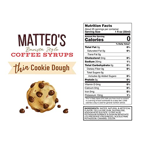 - Matteo's Sugar Free Coffee Flavoring Syrup | Cookie Dough -