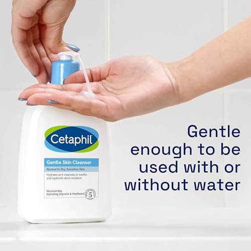 Cetaphil Gentle Skin Cleanser, 473ml, Face & Body Wash, For Normal To Dry Sensitive Skin, With Niacinamide & Glycerin, Soap Free