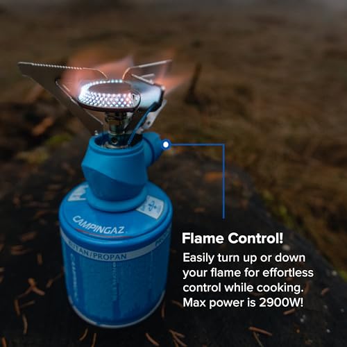 Campingaz Twister Plus gas stove, 1-burner camping stove for outdoor, backpacking or festivals, compact size, powerful output 2,600 watts, including carrying bag, runs off CV 470 gas cartridge