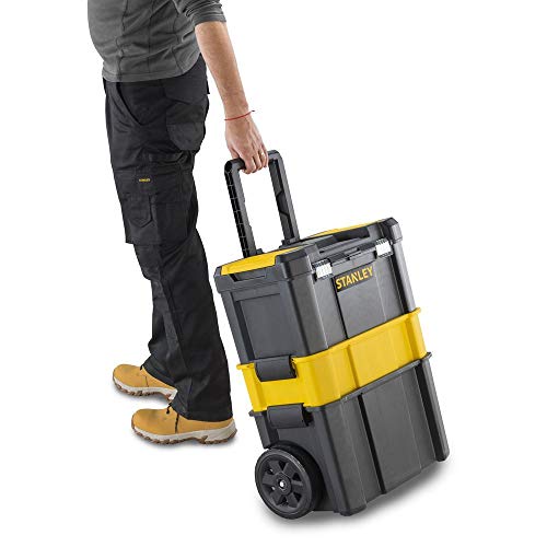 - STANLEY Essential Rolling Workshop Toolbox | 3 Tier | Stackable Units | STST1-80151 -