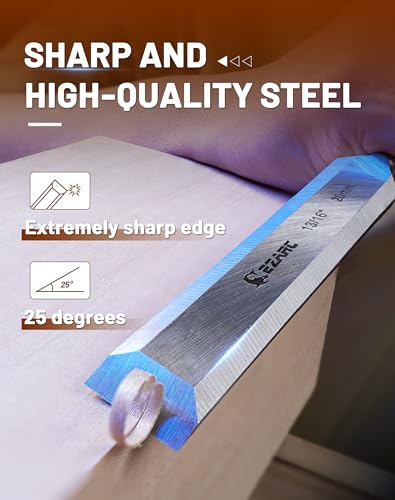 - EZARC 6pc Wood Chisel Set for Woodworking | CRV Steel with Ash Wood Handle -