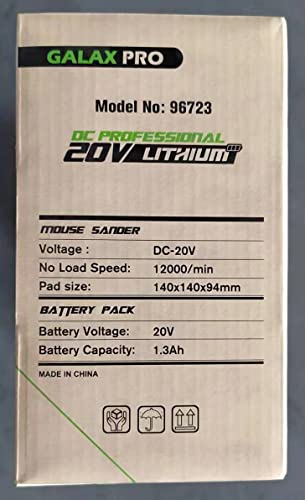 - GALAX PRO Cordless Sander 20V | Detail Sanders | 20Pcs Sandpapers | 12000 RPM Sanders with Dust Collection System for Tight Spaces -