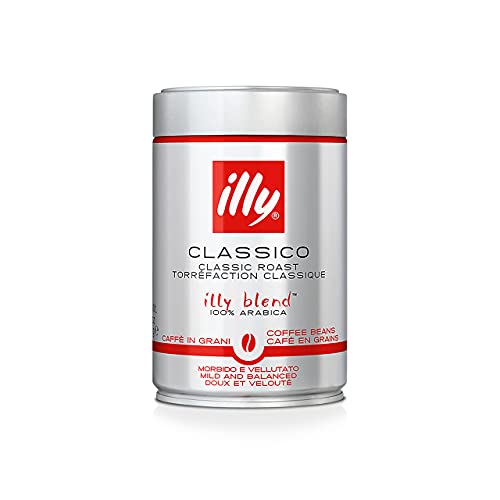 - illy Coffee | Classico Coffee Beans | Medium Roast |100% Arabica Coffee Beans | 250g -